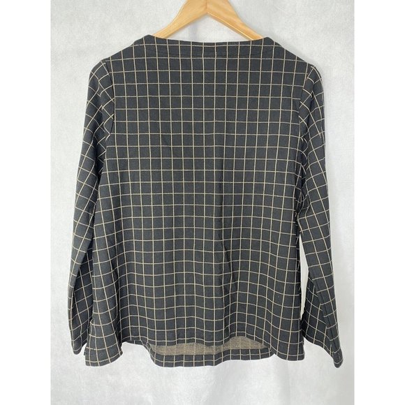 J Jill Womens Pullover Top Blouse Tunic Black Tan Viscose Nylon Spandex 1X - Picture 5 of 12